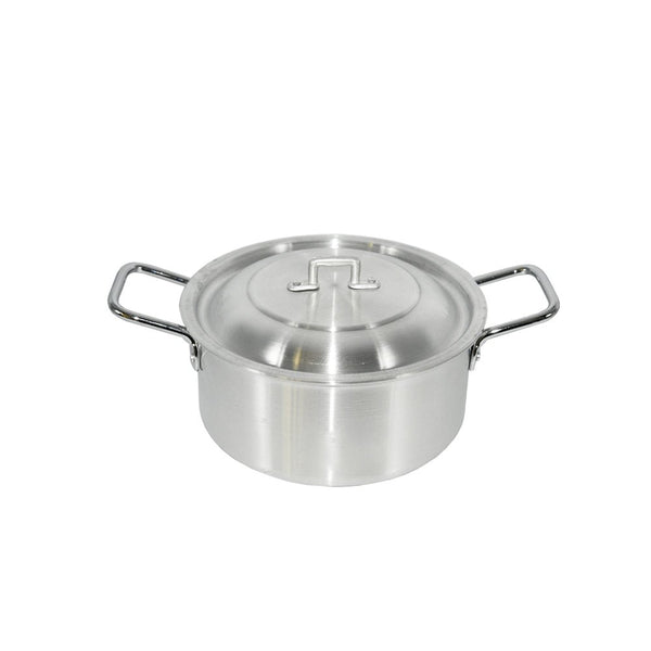 قدر طبخ ألمنيوم غير لاصق مع غطاء مقاس 16 سم