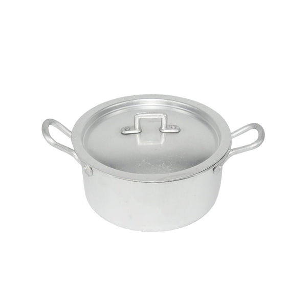 قدر طبخ ألمنيوم غير لاصق مع غطاء مقاس 14 سم