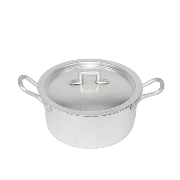 قدر طبخ ألمنيوم غير لاصق مع غطاء مقاس 16 سم