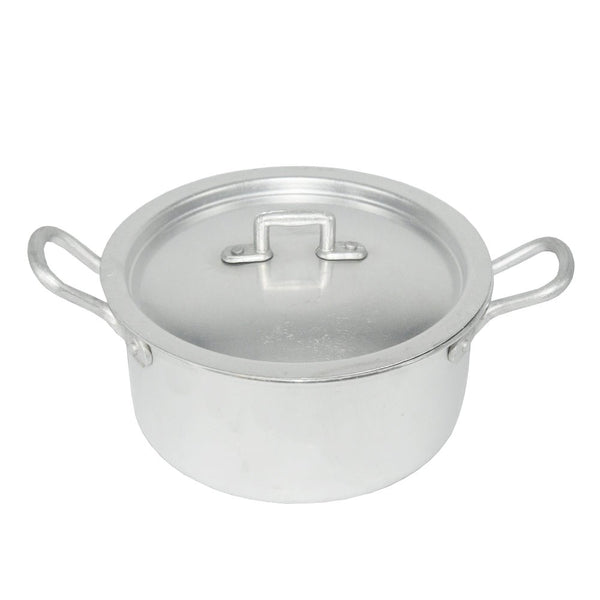 قدر طبخ ألمنيوم غير لاصق مع غطاء مقاس 18 سم