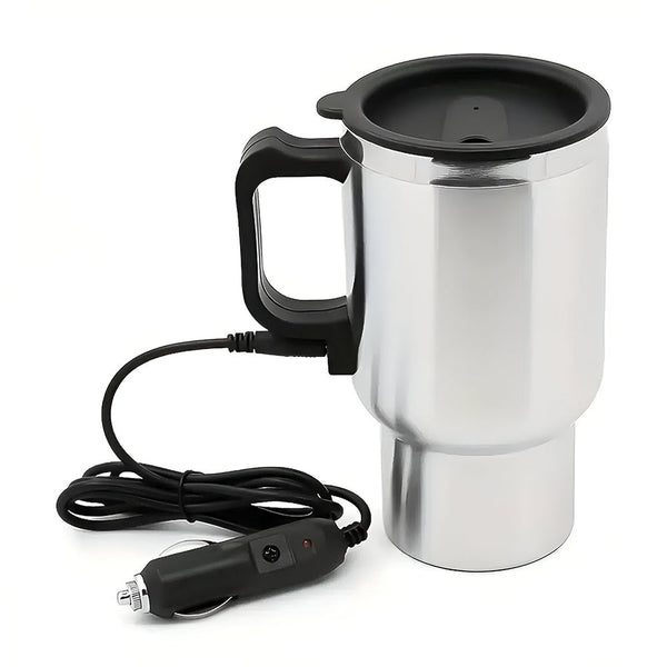كوب سفر كهربائي للسيارة من الستانلس ستيل، سعة 0.5 لتر
