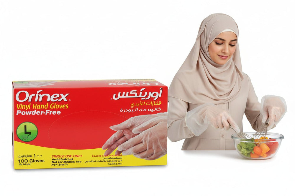 قفازات أورينكس الكبيرة حماية ونظافة بدون بودرة
