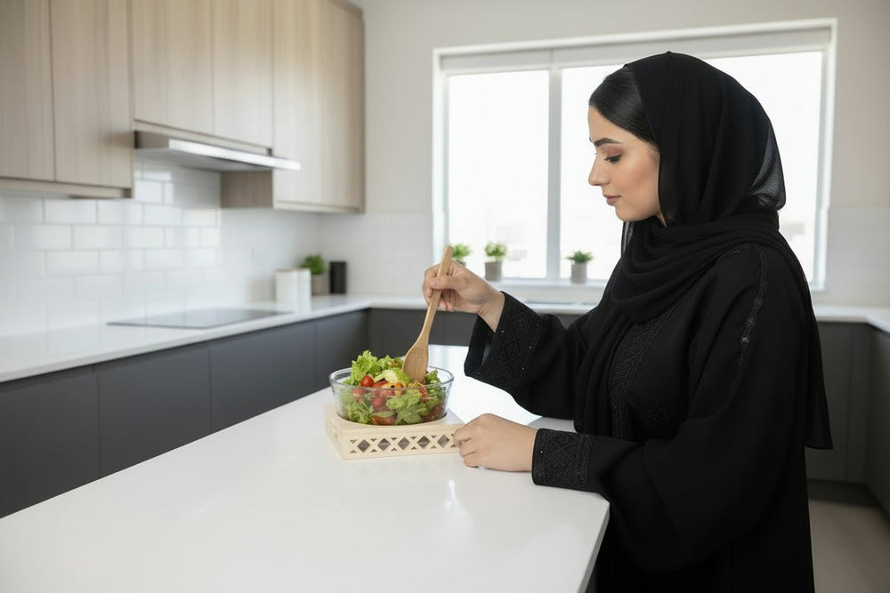 وعاء سلطة بقاعدة من البامبو سعة 3.0 لتر