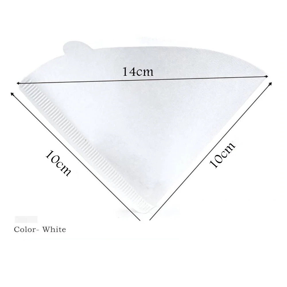 فلاتر قهوة بنمط مخروطي مصنوعة من الورق الأبيض 100 قطعة