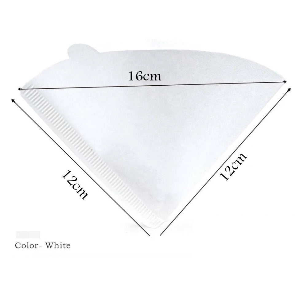 فلاتر قهوة بنمط مخروطي مصنوعة من الورق الأبيض 100 قطعة