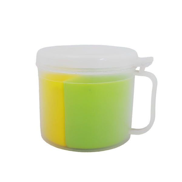 علبة بهارات بلاستيك شفاف مقسم 3 اقسام