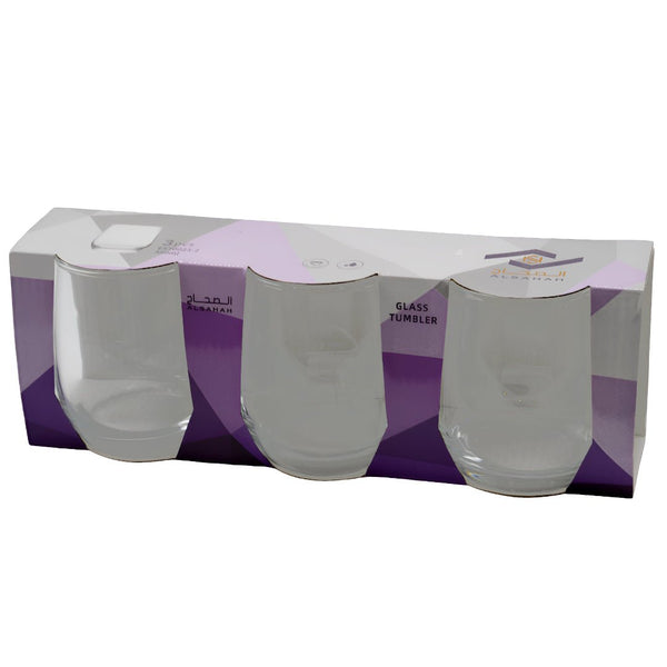طقم كاسات زجاج شفاف 3قطع