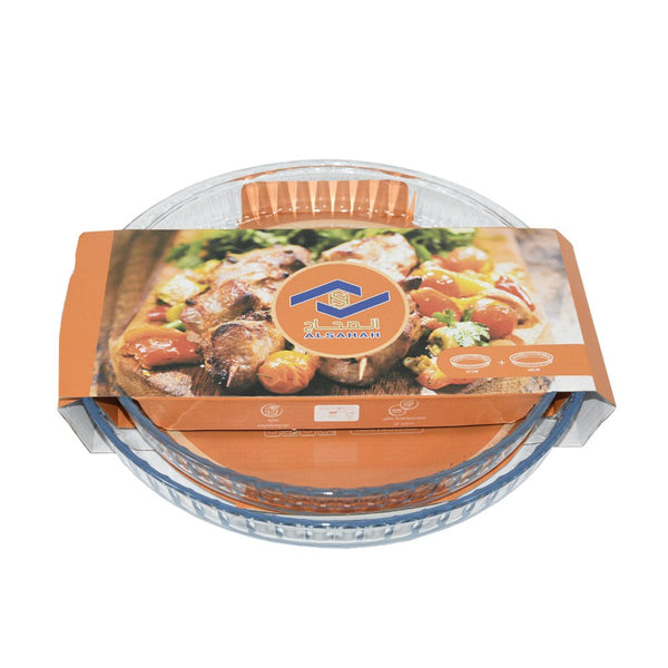 طقم صواني بايركس شفافة مقاومة للحرارة مكونة من قطعتين