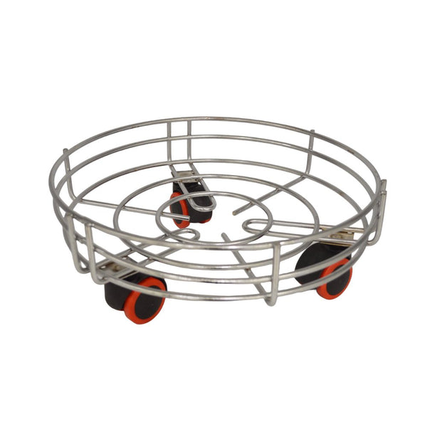 حامل اسطوانة غاز  ستانلس ستيل بعجلات متحركة