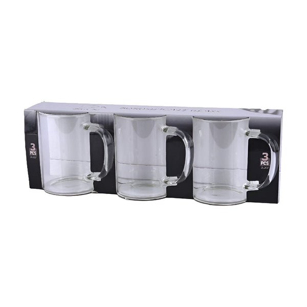 طقم كاسات زجاج شفاف 3قطع