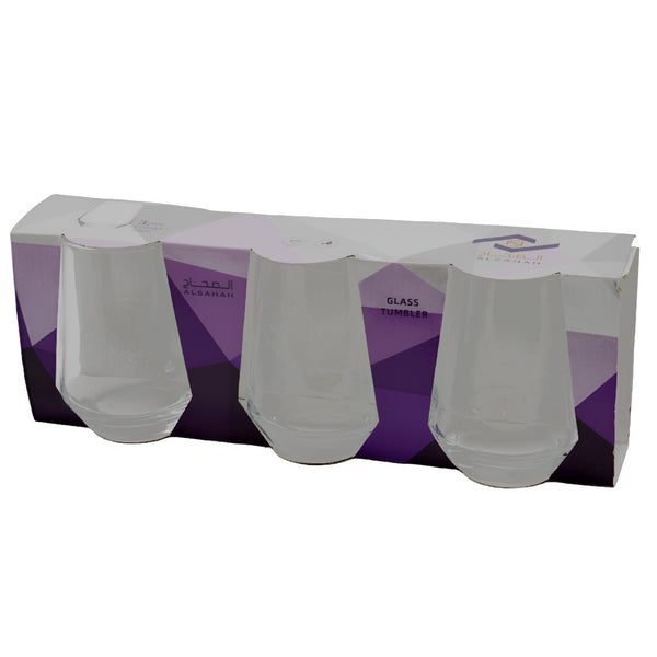 طقم كاسات زجاج شفاف 3قطع