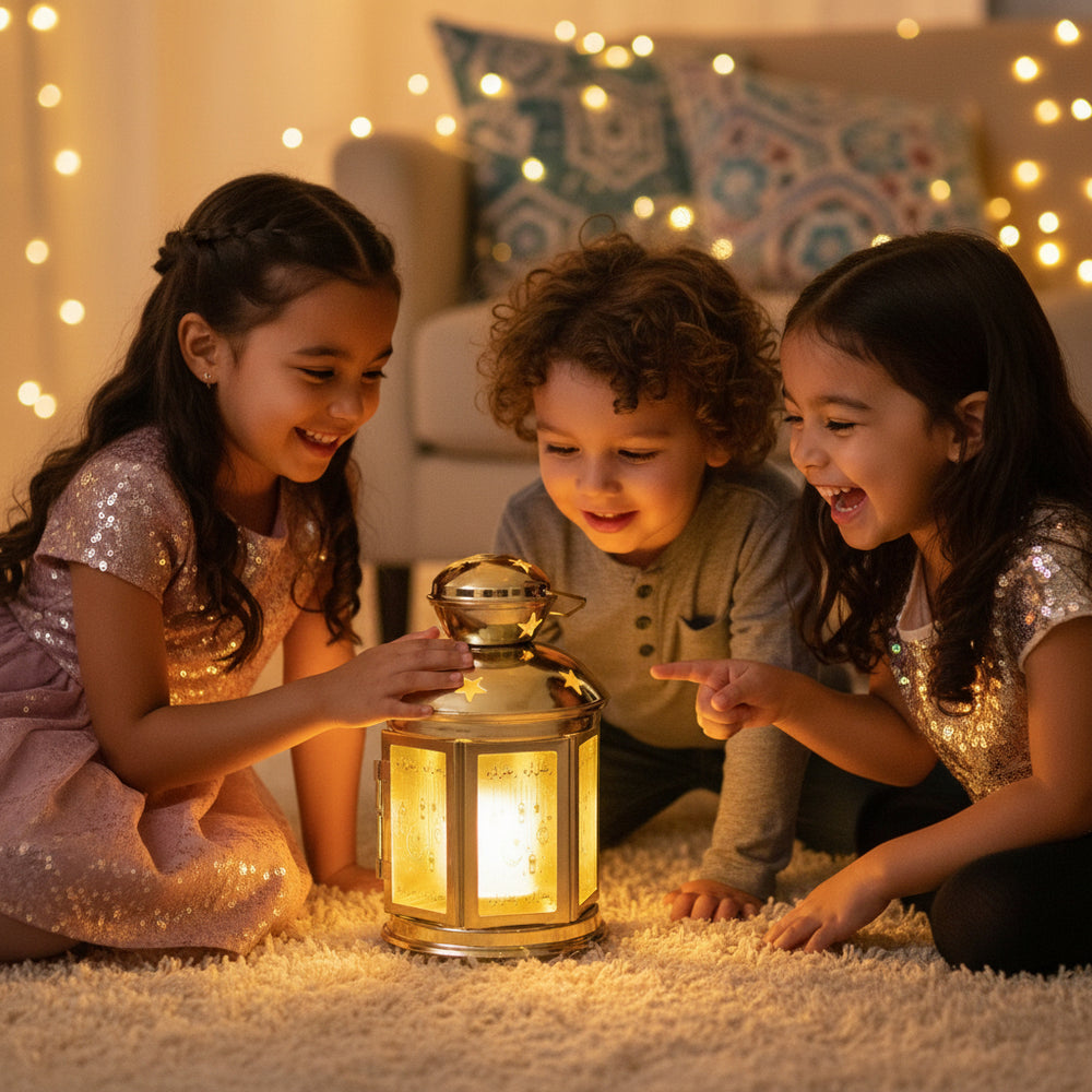 فانوس رمضان بإضاءة ليد وصوت 16 سم