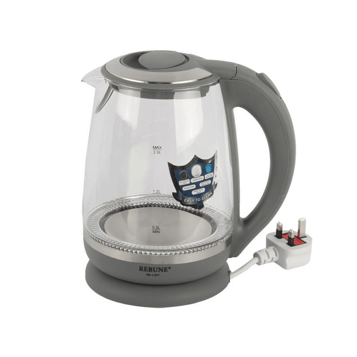 ريبيون RE-1-077 غلايه كهربائيه، 2 لتر، 2200 واط،رمادي - أنية المنزل