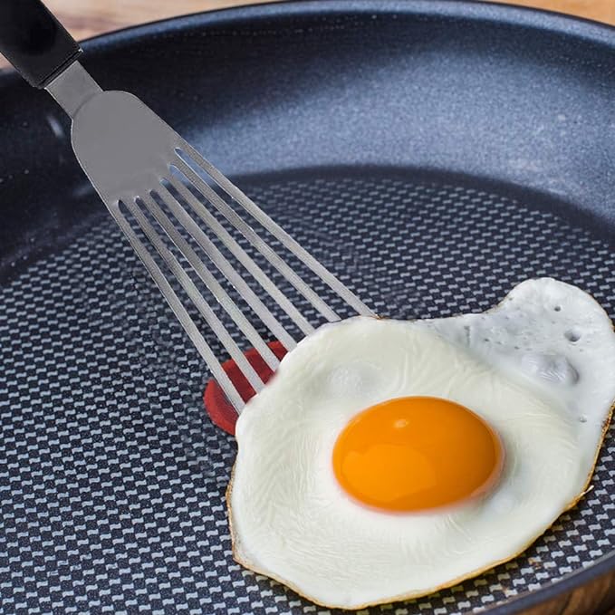Stainless steel food turning spoon