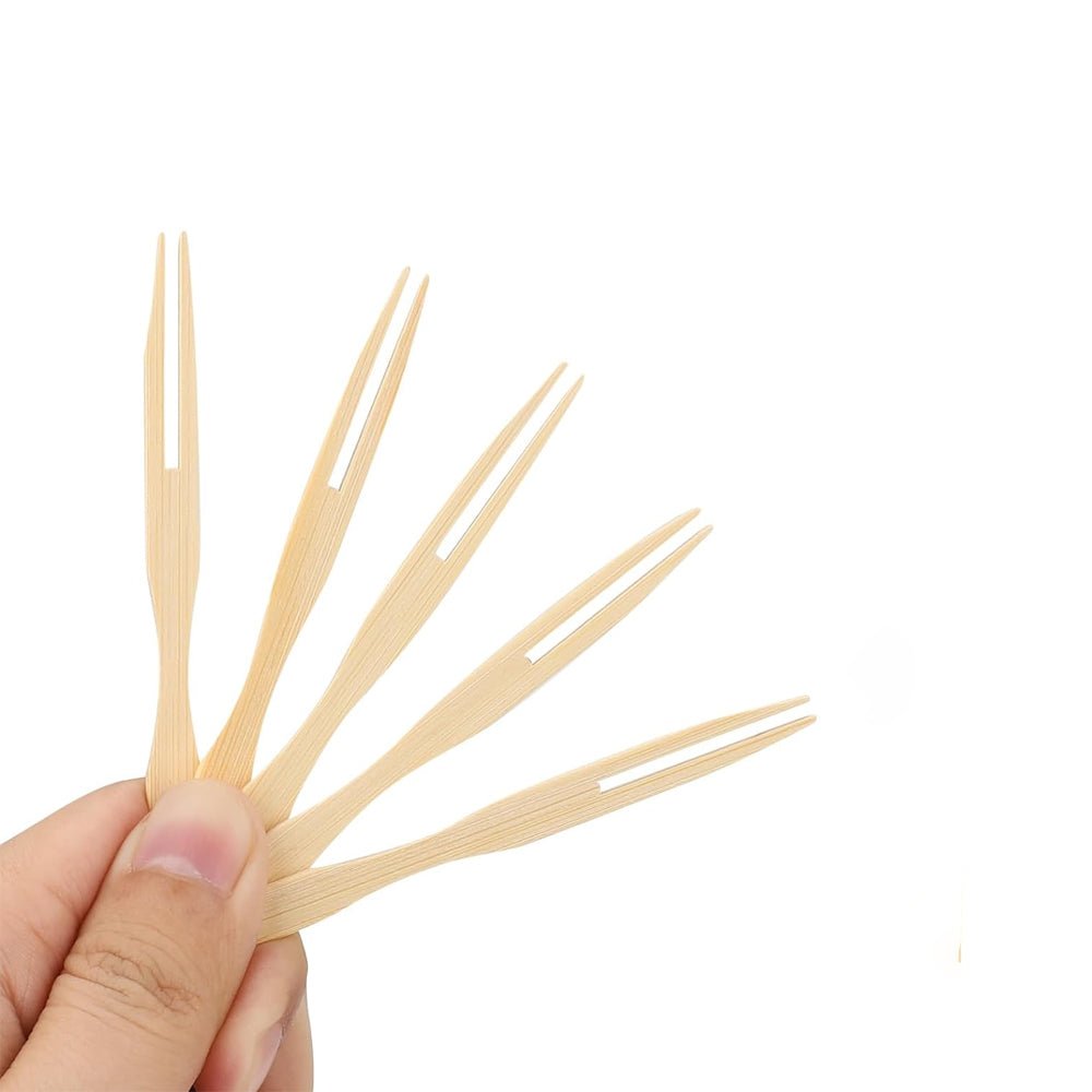 50 Pieces Disposable Wooden Fruit and Vegetable Forks