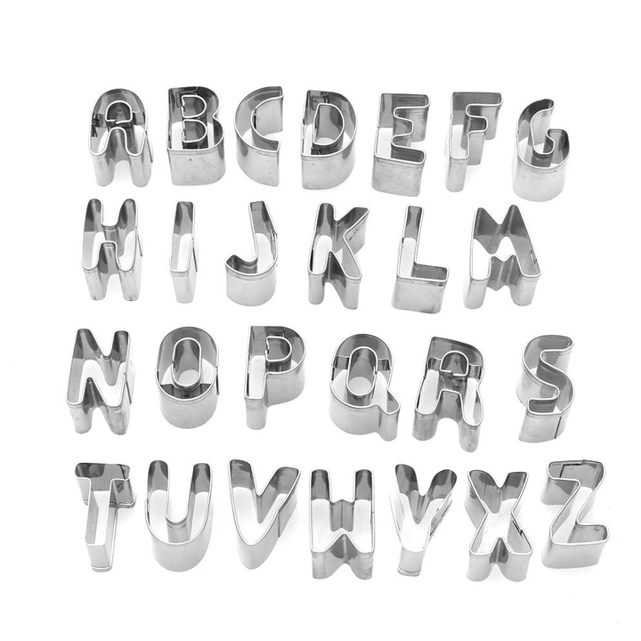 قطاعات كوكيز وبسكويت أشكال الحروف-26قطعة - أنية المنزل