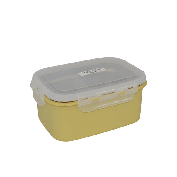 حافظة طعام مقسمة مع وعاء ستانلس ستيل وملعقة