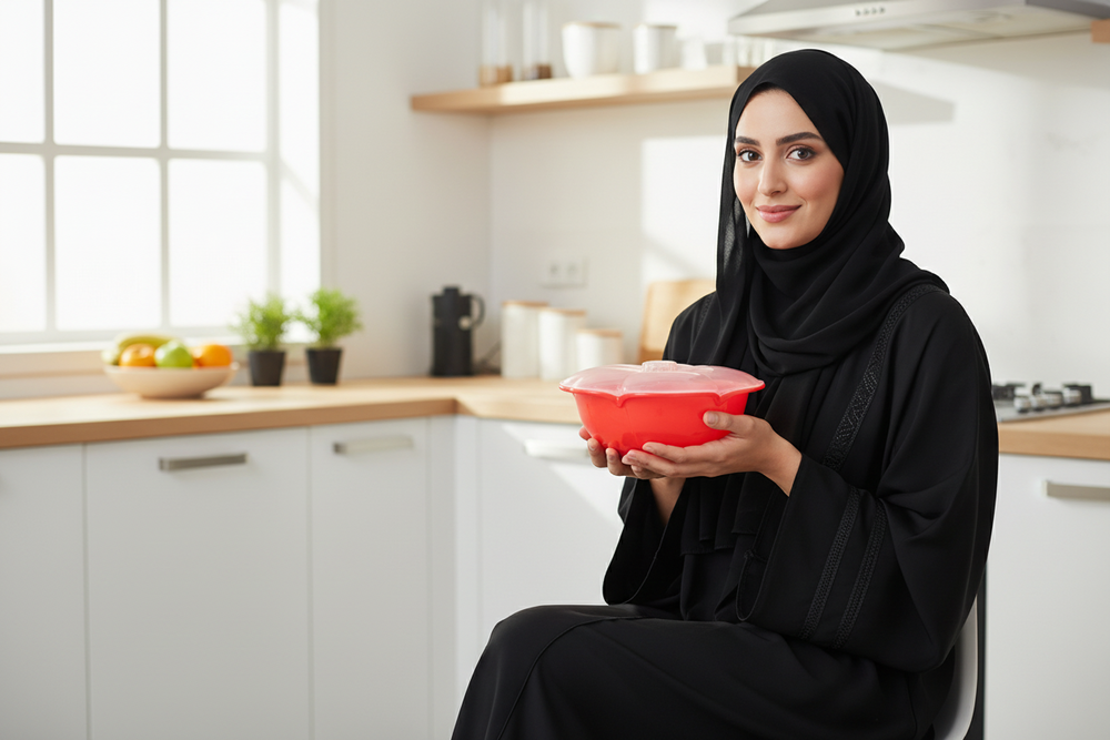 وعاء متعدد الاستخدام بغطاء بلاستيك 600مل - أنية المنزل
