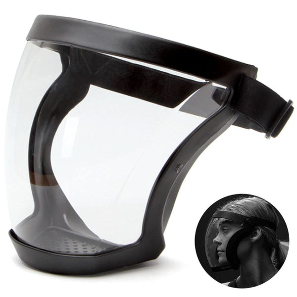 درع وجه شفاف شامل للحماية من الرذاذ والغبار مع رؤية عالية الدقة