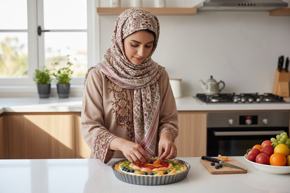 قالب تارت غير لاصق فضي 24 سم