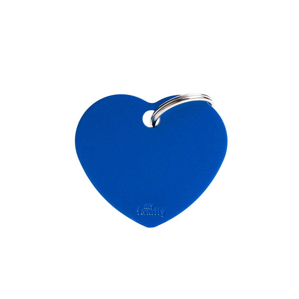 قلادة كبيرة على شكل قلب ازرق من الألمنيوم من ماي فاميلي