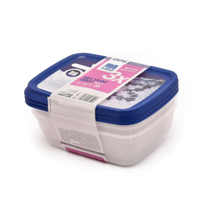 حافظات طعام بلاستيك 3 قطع 1 لتر - أنية المنزل