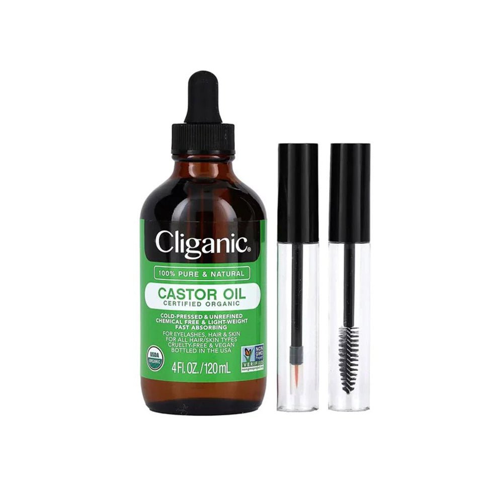 Kliganik Organic Castor Oil for Eyelashes and Eyebrows 120ml