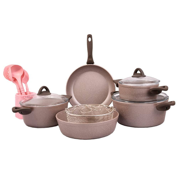 طقم ادوات مطبخ جرانيت 16قطعة-أنية المنزل