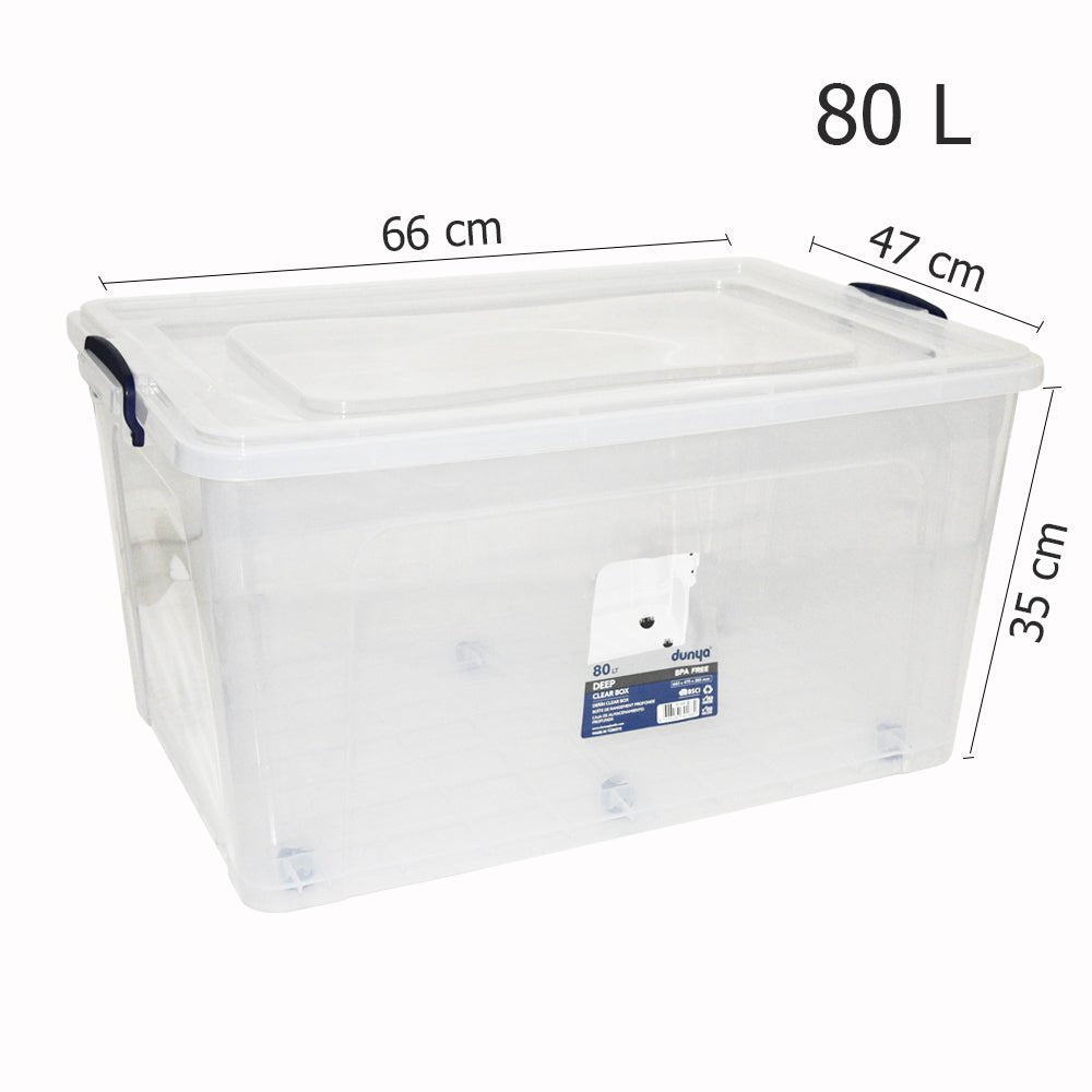 80L Multipurpose Plastic Storage Box with Wheels