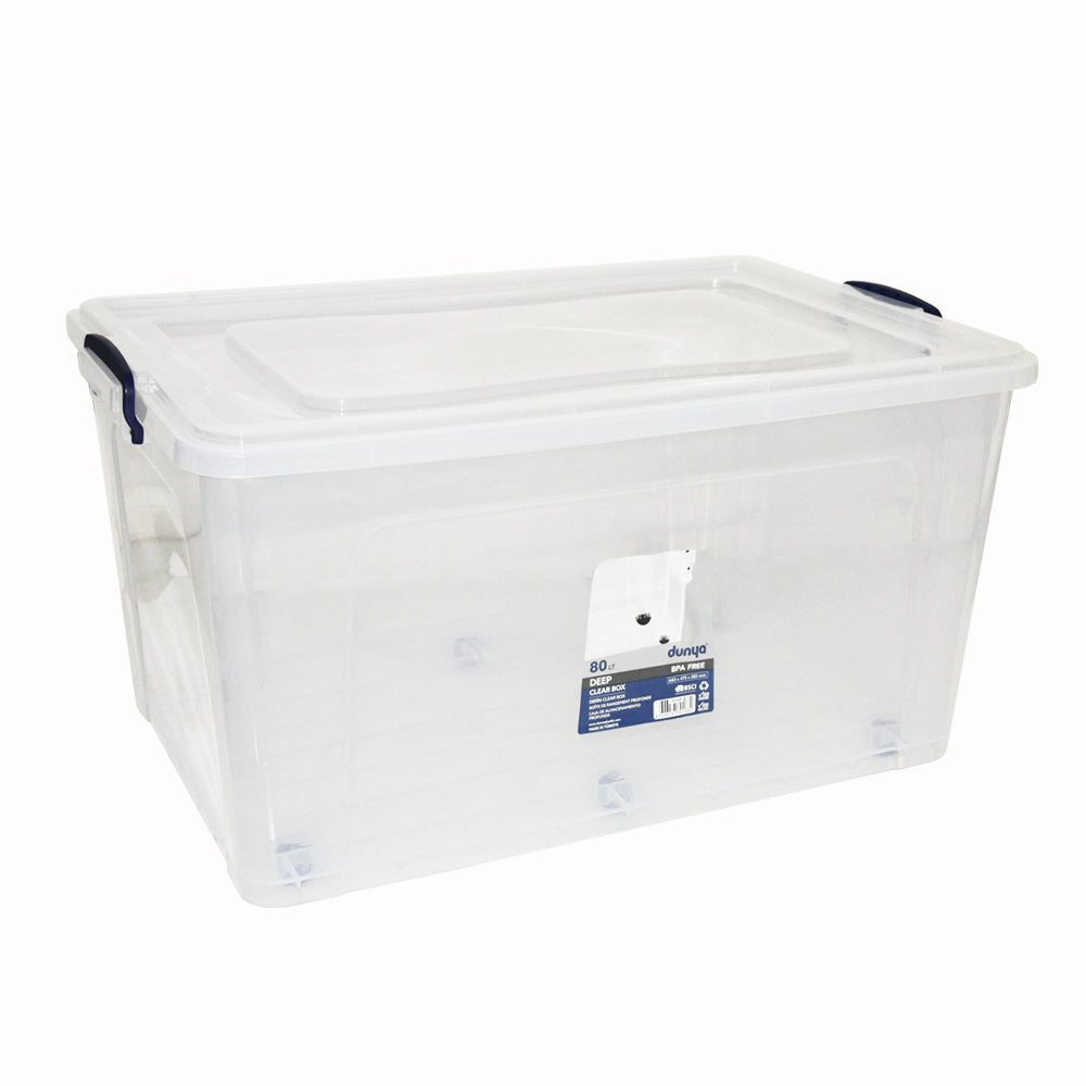 80L Multipurpose Plastic Storage Box with Wheels
