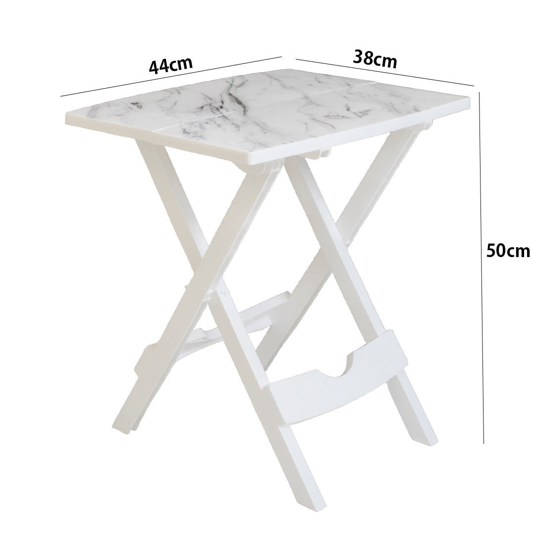 طاولة بلاستيك تصميم رخامي قابلة للطي  متعددة الالوان