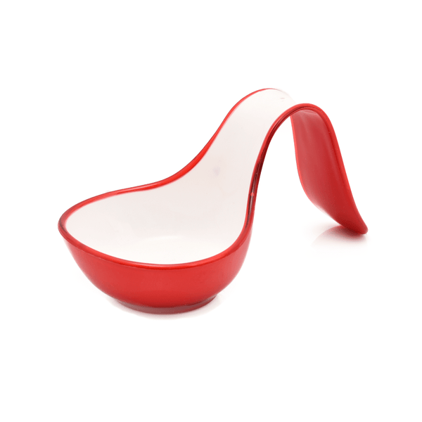 حامل ملاعق المطبخ بلاستيك 11سم احمر - ابيض - أنية المنزل