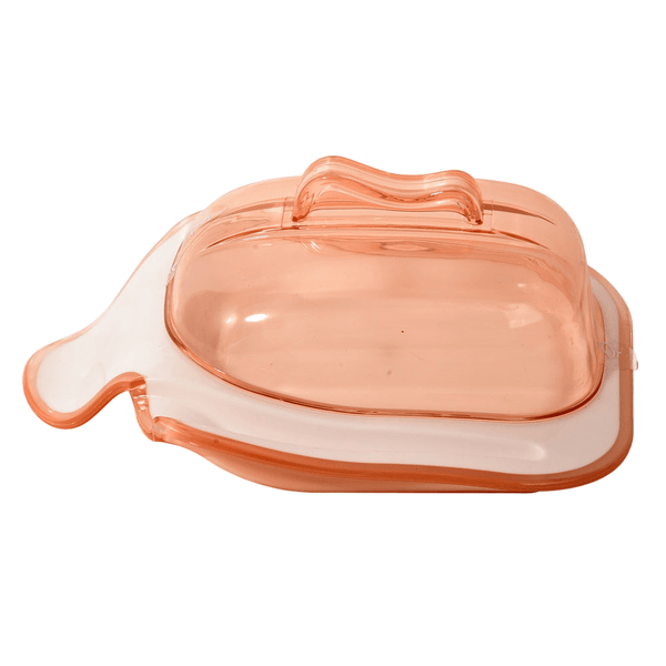 طبق زبدة بغطاء شفاف بلاستيك-22*13سم