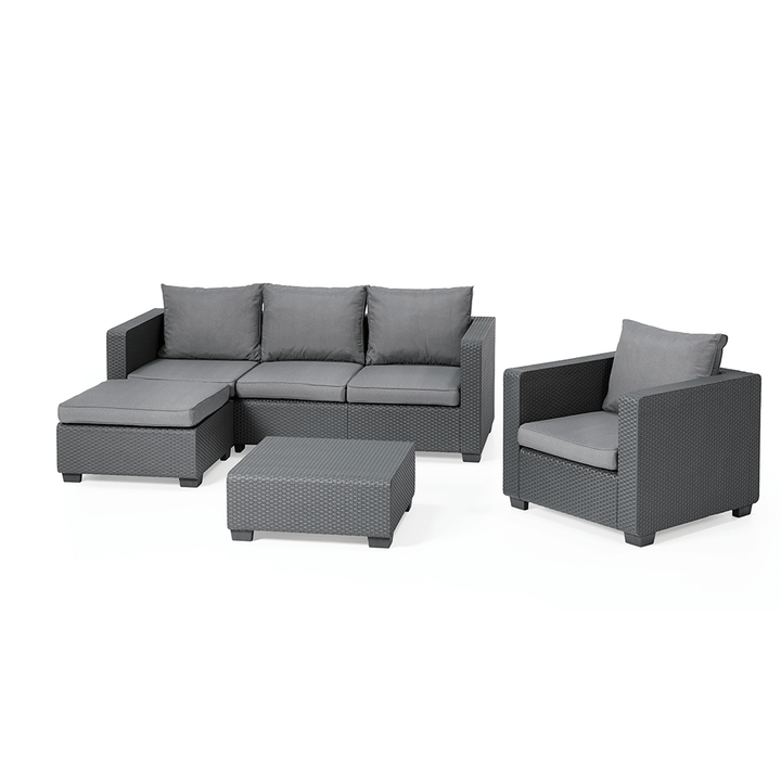 طقم جلسة خارجية من الراتنج عالي الجودة 4 قطع - أنية المنزل