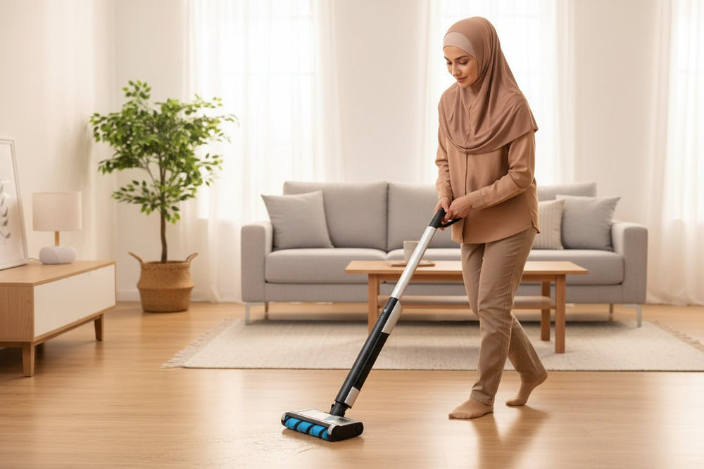 منظف ارضيات كهربائي لاسلكي كولين 40 واط - ممسحة بخار كهربائية قابلة للشحن لتنظيف وتلميع جميع انواع الارضيات