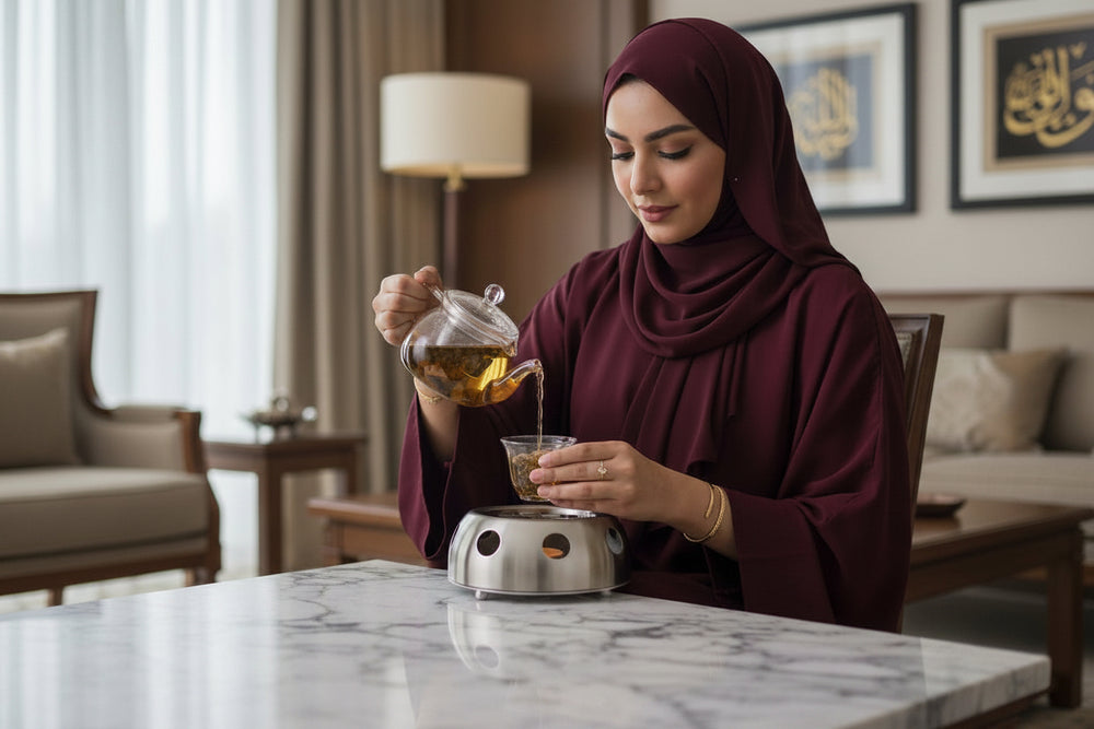 موقد كحولي لتسخين إبريق الشاي ستانلس ستيل 13.5 سم