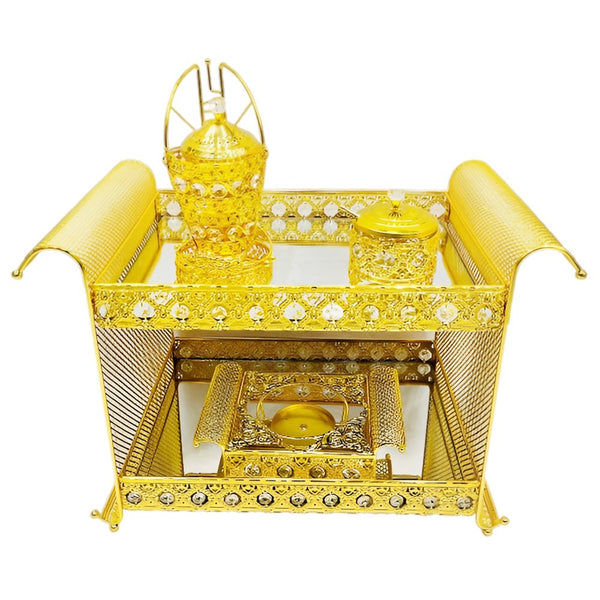 طقم ضيافة ذهبي فاخر متعدد الاستخدامات