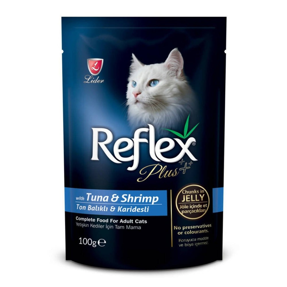 Reflex Wet Food for Adult Cats with Tuna Chunks and Shrimp in Jelly 100g