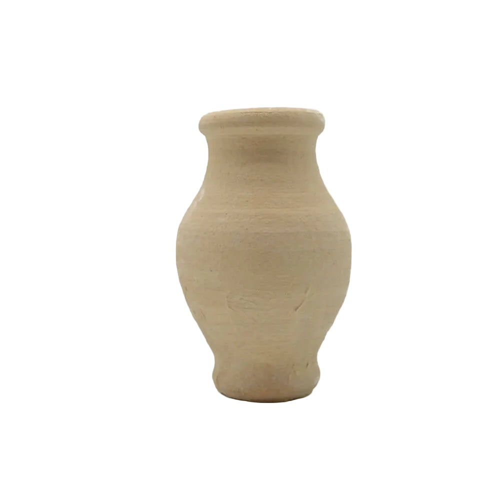 A small vase-shaped pottery artifact