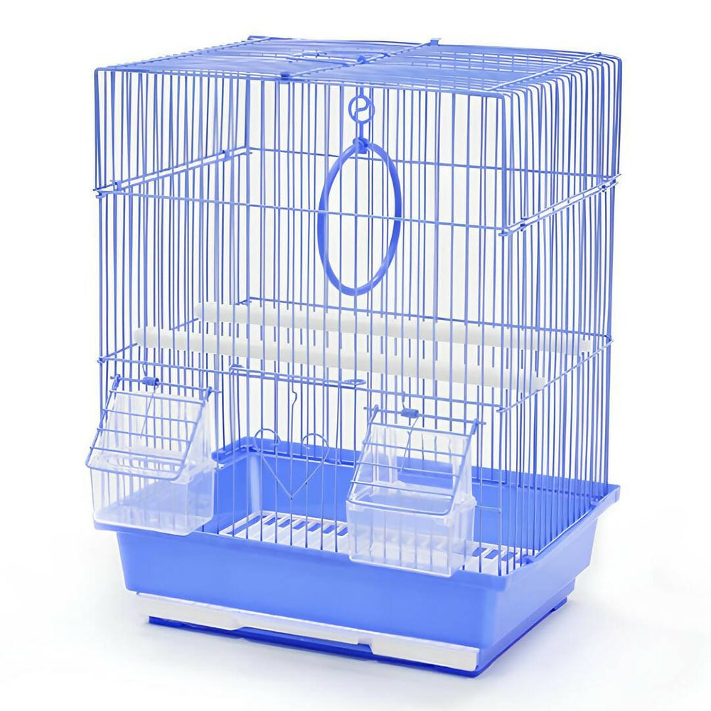 Multi-colored metal bird cage 