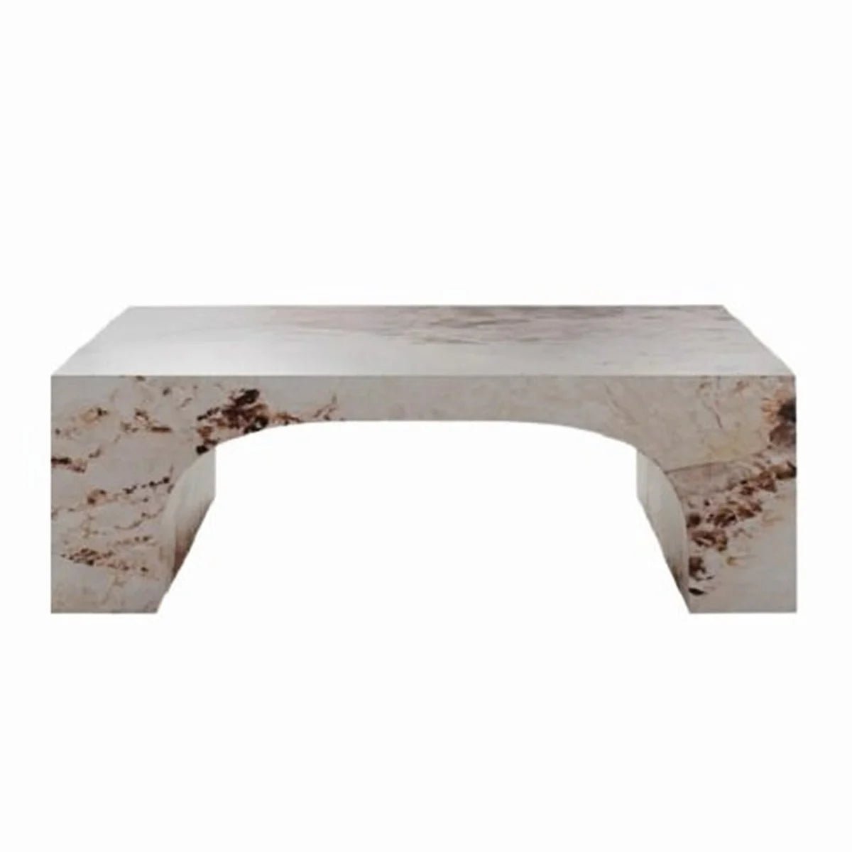 طاولة قهوة ماليزيه أسمنت هندسي مركب بديل الرخام 39.5× 58× 106.8 سم بيج وبني