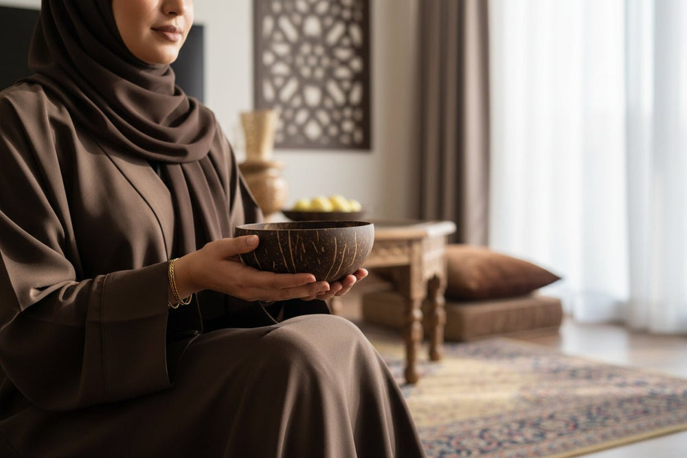 وعاء جوز هند طبيعي يدوي الصنع