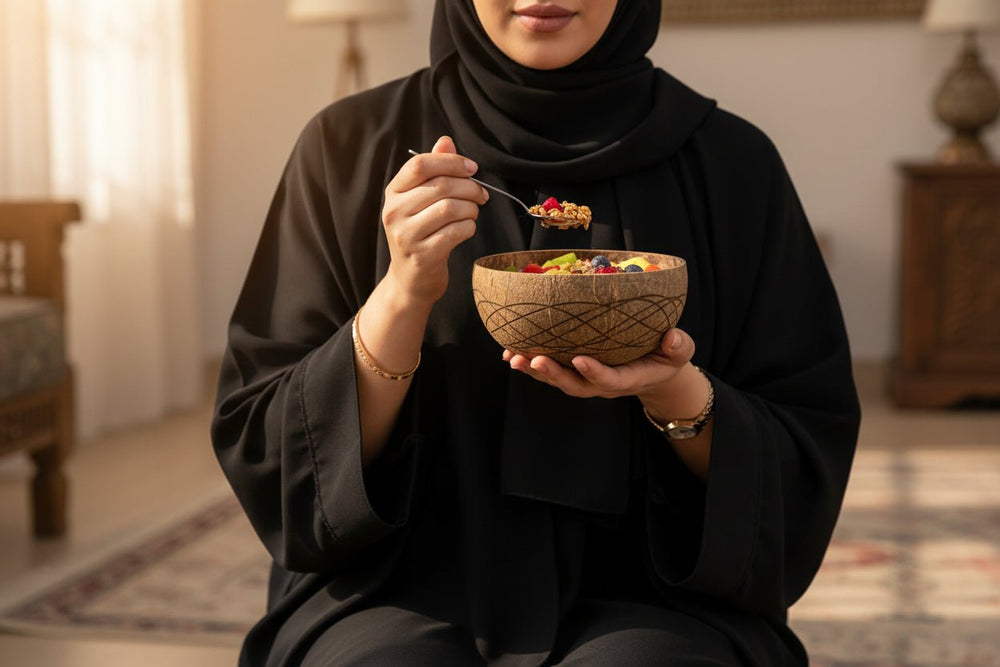 وعاء جوز هند طبيعي يدوي الصنع