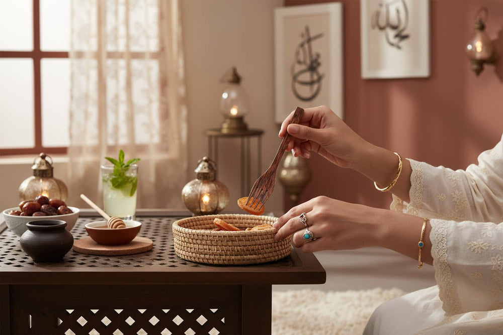 شوكة خشبية يدوية من خشب نخيل جوز الهند