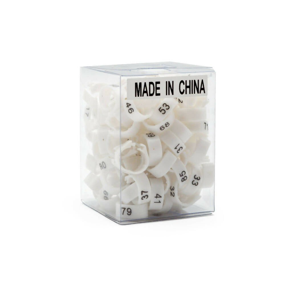 Numbered plastic pigeon rings - 100 pieces 