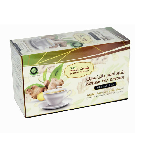 Qatouf Al Wadi Green Tea with Ginger, 24 Bags