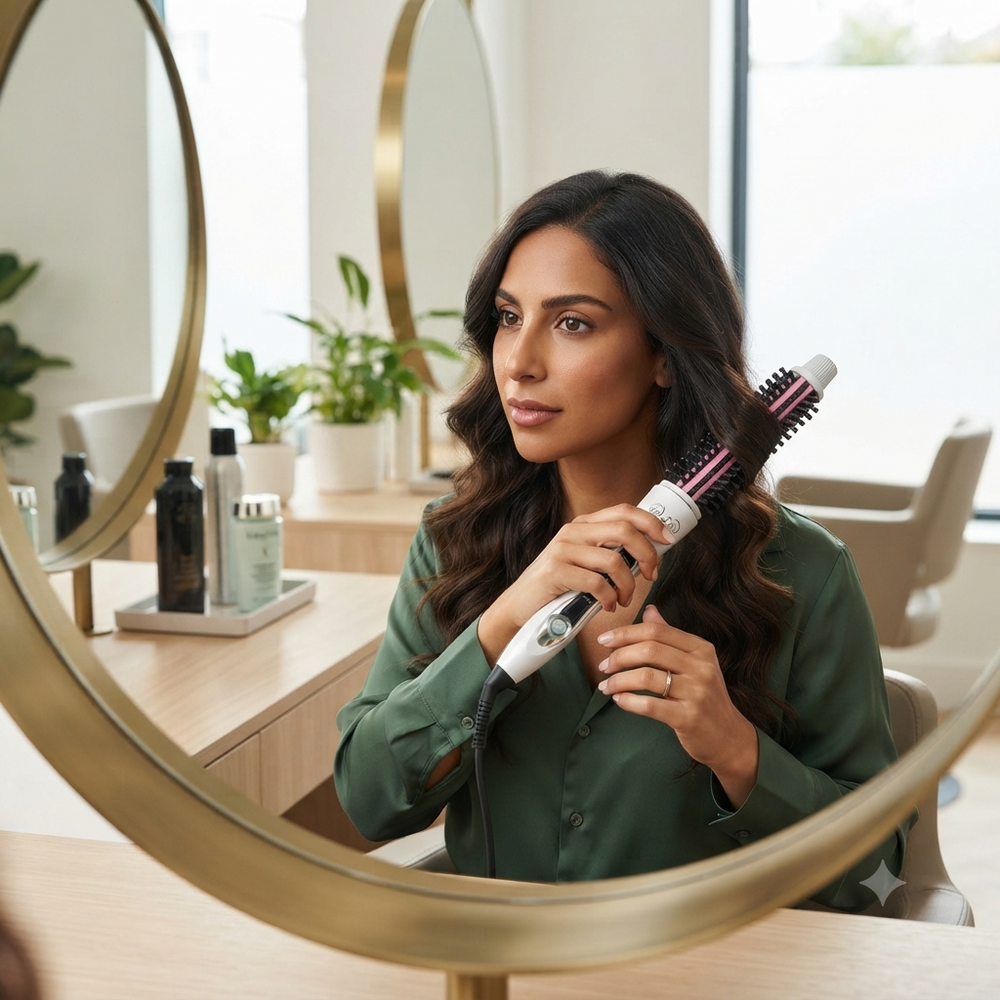 فرشاة كهربائية لتصفيف وتمليس وتجعيد الشعر من GLADAY