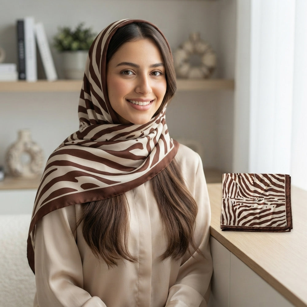 وشاح نسائي مربع من البوليستر مقاس 90×90 سم