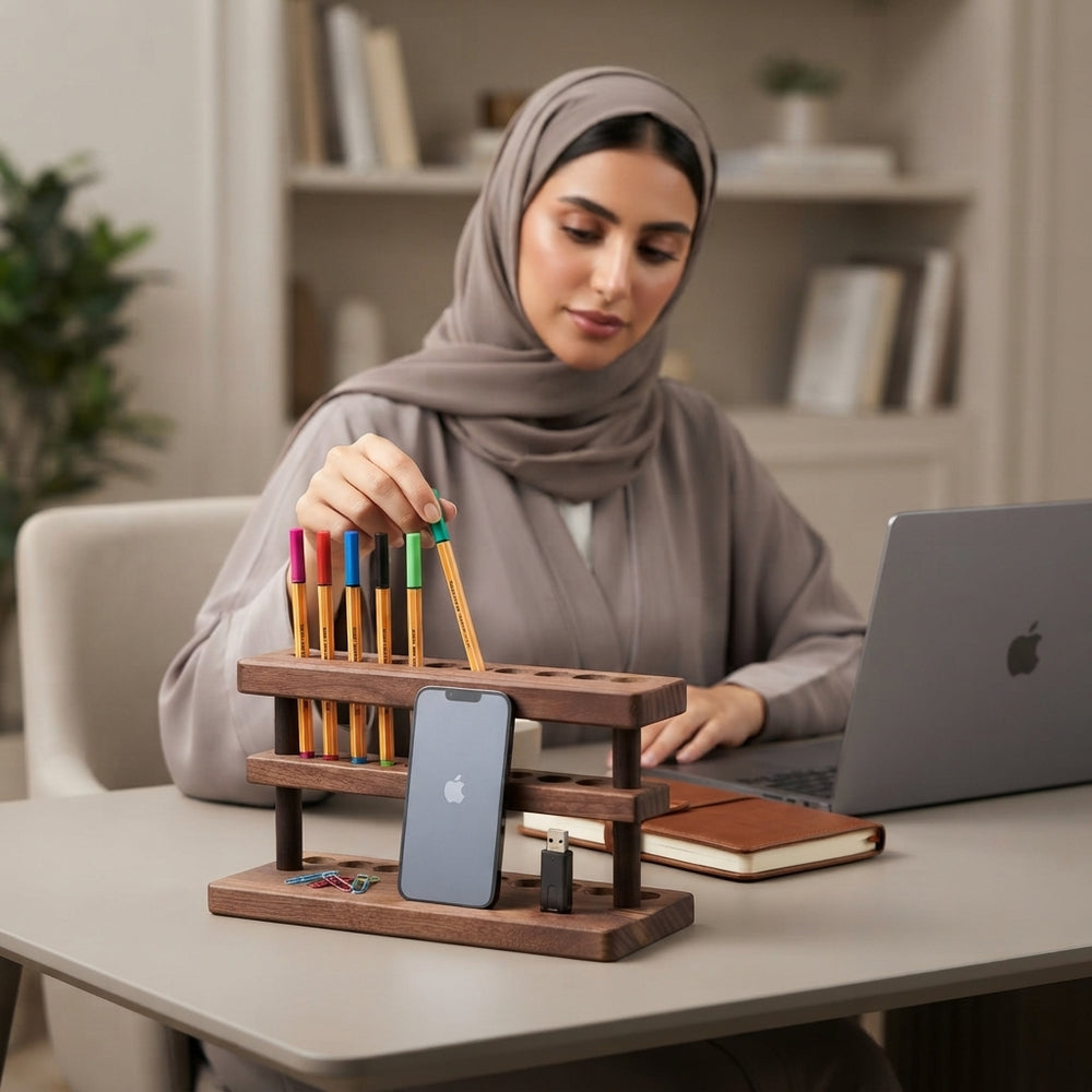 منظم مكتب خشبي متعدد الاستخدامات