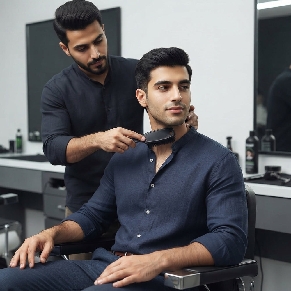 فرشاة تنظيف رقبة الحلاق من الخشب